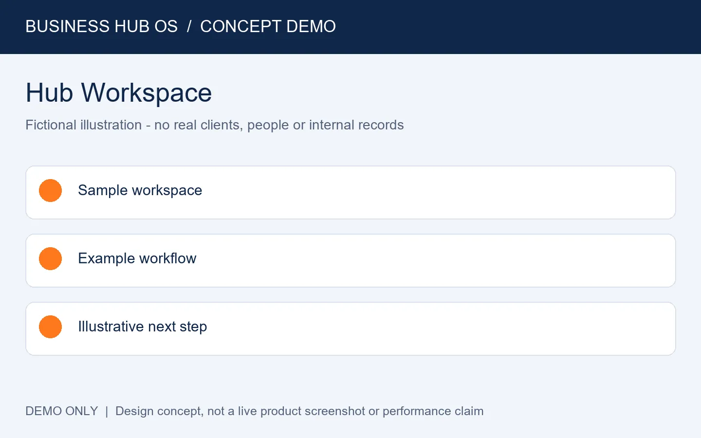 CRM workspace illustration from the Business Hub OS showcase