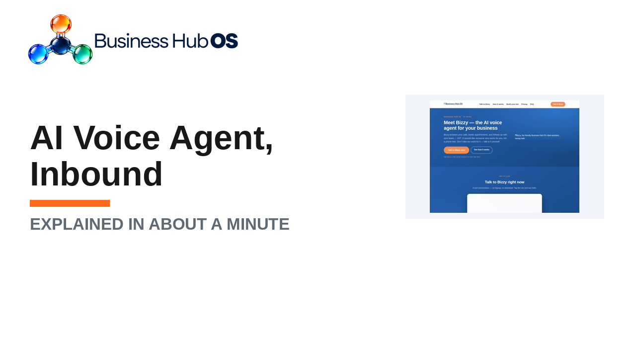 AI voice agent, inbound