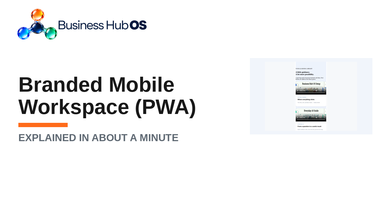 Branded mobile workspace (PWA)
