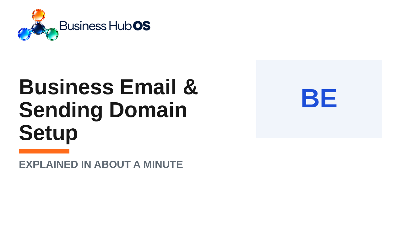 Business email & sending domain setup