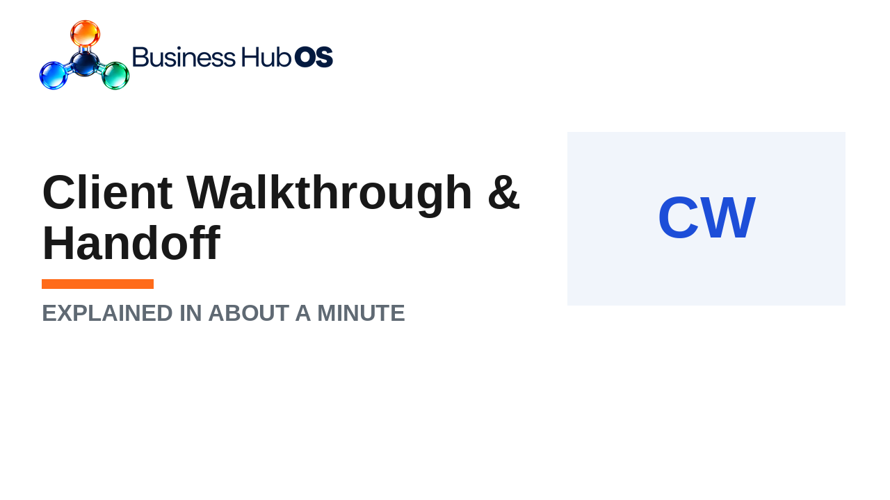 Client walkthrough & handoff