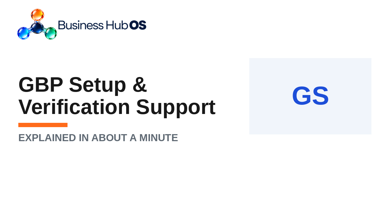 GBP setup & verification support
