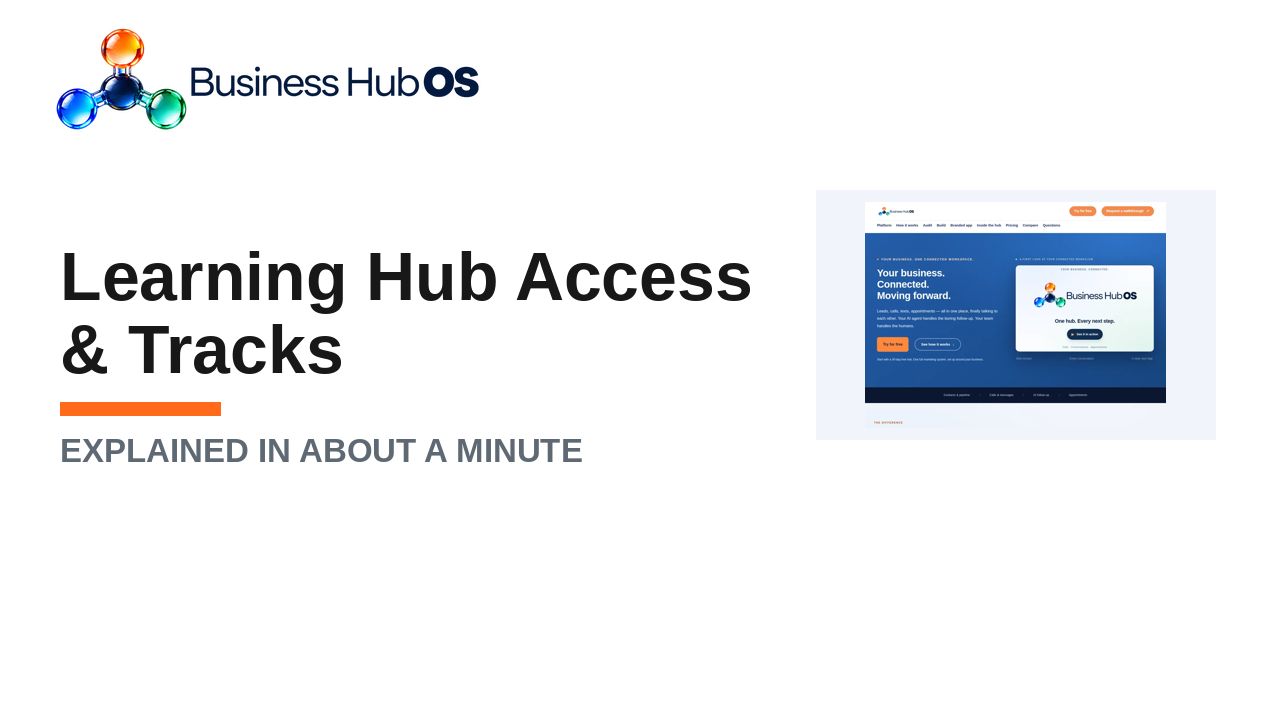 Learning hub access & tracks