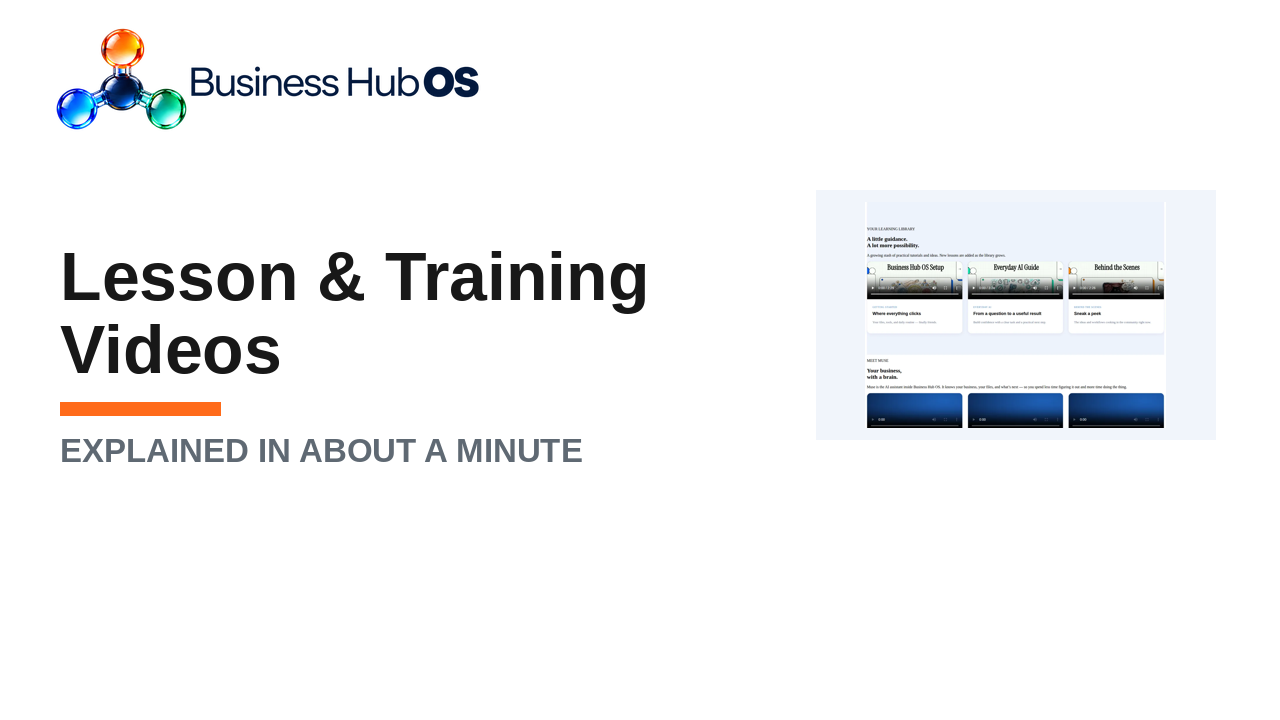 Lesson & training videos