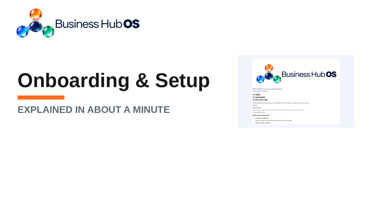 Onboarding & setup