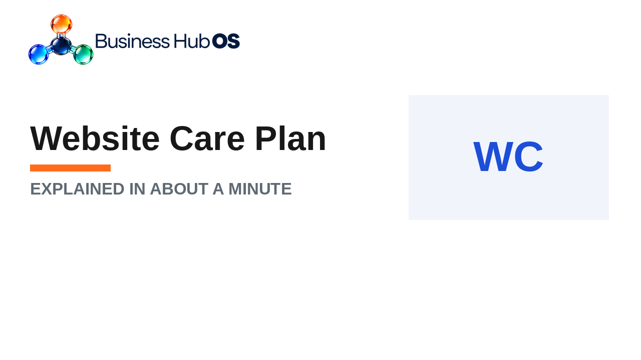 Website care plan